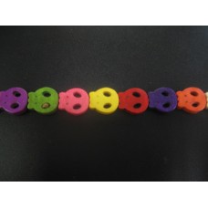 Multi-Coloured Flat Skulls 15mm