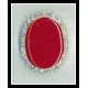 Red Brooch with Diamonte Surround