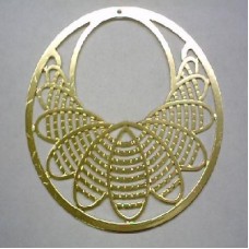 Gold Plated Laser cut Circle with Oval Patterns