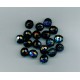 Bohemian Glass 10mm Round Black Beads with AB