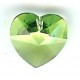 14.4 x 14.0 mm Swarovski heart peridot