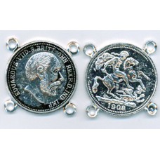 Double-Sided Antique Silver Metalised Plastic Coin Small