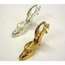 High Heel Charm with Ribbon Gold