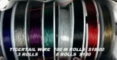 10 Rolls of Mixed Colour Tigertail