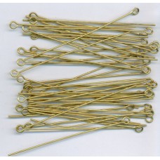2 Inch Eyepins Raw Brass