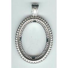 30mm x40mm  silver plated setting