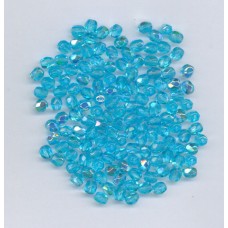 Bohemian Glass 4mm Facetted Aquamarine AB