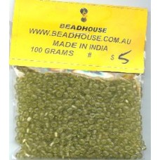 4mm lime plain glass beads