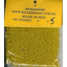4mm plain yellow glass beads