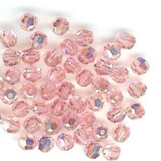 4mm round  light rose ab