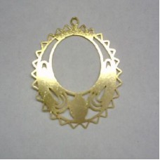 Gold Plated Laser Cut Styled Circle 1 pair