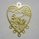 Gold Plated Laser cut Pigeons Heart 1 pair