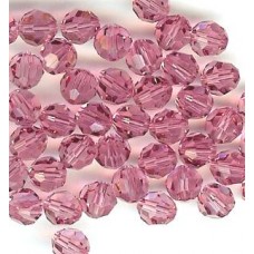 6mm Swarovski round rose