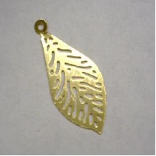 Gold Plated Laser cut Small Leaf 1 pair