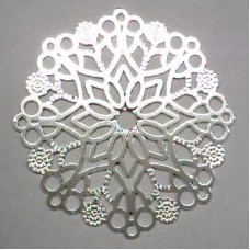 Silver Plated Laser cut 8end Circled Star