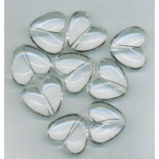 Clear Acrylic Heart Beads