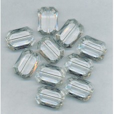 Clear Acrylic Facetted Rectangular Bead