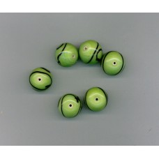 Indian Lampwork Beads Green with Milifiori Detail