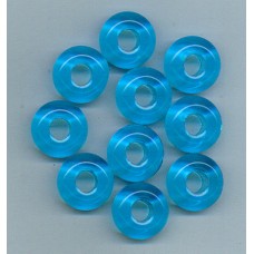 Czech Aquamarine Donut-Shaped Beads with Large Hole
