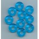 Czech Aquamarine Donut-Shaped Beads with Large Hole