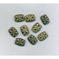 Brass Ox 2 Hole Spacer with Flower Design