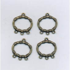 Brass Ox 3-Loop Earring Finding