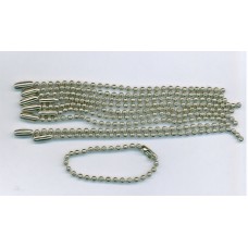 2.5mm Nickle Ball Chain Pre-Cut