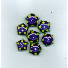 Indian Lampwork Beads Blue with Dots