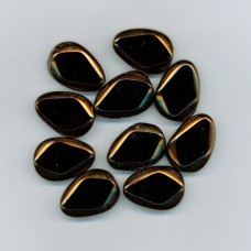 Czech Black and Bronze Flat Teardrop Large