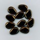 Czech Black and Bronze Flat Teardrop Large