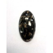 Oval 17mm x 32mm Black & Gold Cabochon