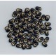 Bohemian Glass Black & Gold Tulip Bead
