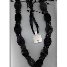 Black Resin Oval Belt