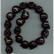 Black Turquoise Skulls 22mm