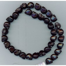 Black Turquoise Skulls 12mm