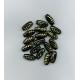 Bohemian Glass Black Tube with Gold Stripes