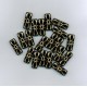 Bohemian Glass Rectangular Black Bead with Gold Flower Detail