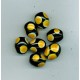 Indian Lampwork Beads Black Oval with Yellow Spots