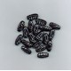 Bohemian Glass Black Tube with Silver Stripes