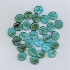 Bohemian Glass Blue-Brown Oval