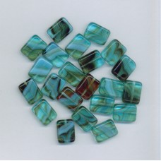Bohemian Glass Blue-Brown Rectangles