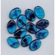 Bohemian Glass Blue Oval with Stripes