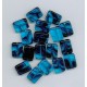 Bohemian Glass Blue Rectangle with Stripes