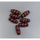 Indian Lampwork Beads Blue Oval with Bronze Swirl
