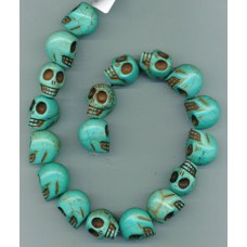 Blue Turquoise Skulls 22mm