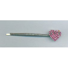 Bohemian Hair Pin with Pink Diamonte Heart