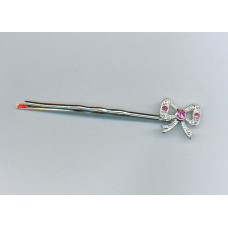 Bohemian Hair Pin with Pink Diamonte Bow