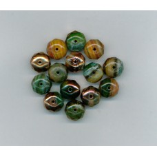 Czech Green & Amber Tone Briolette with Bronze Finish