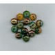 Czech Green & Amber Tone Briolette with Bronze Finish