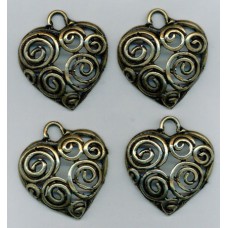 Brass Ox Filigree Heart